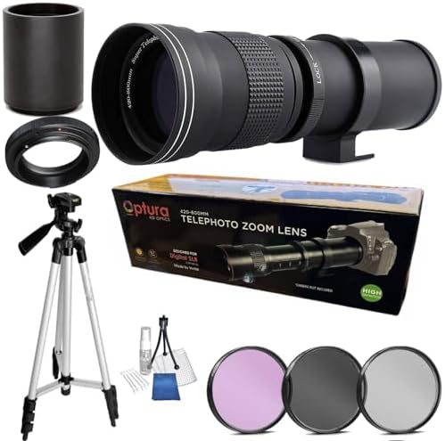 420-1600mm Aperture F/8-16 MF HD Manual Telephoto Zoom Lens for N...