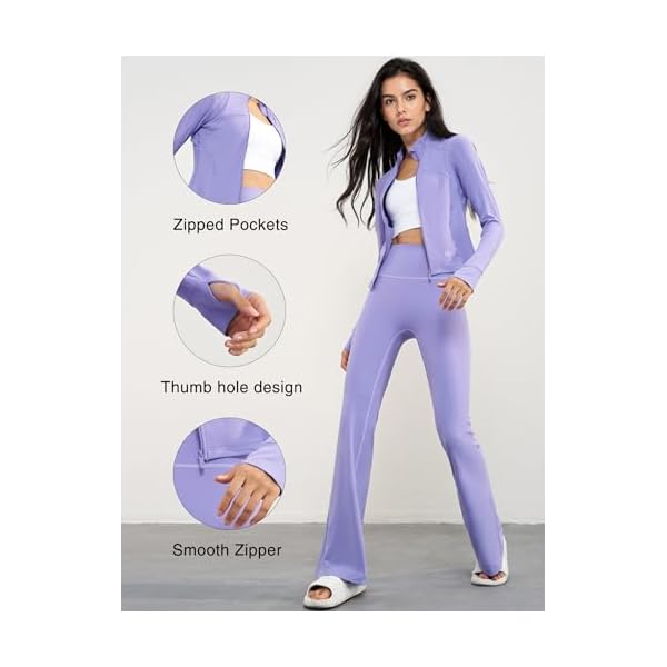 Yvette Women's Athletic Full Zip Lightweight Workout Jackets with Thumb Holes Gym Shirts Running Clothes with Pocket - Image 5