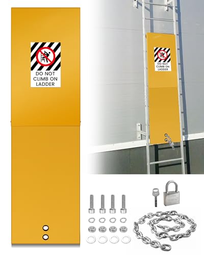 Anti-Climb Fixed Ladder Safety Guard, Fit for Roof/Tower/Industrial Fixed Ladders with Step Widths of 16