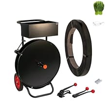 ATERET Band Strapping Kit - Steel Strapping, 3/4" Width, 0.023", Tensioner, Crimper, Banding Cart & 5,000 ct Open Seals - w/ 2 Free Accessories