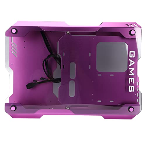Obudowa Mini ITX, Obudowa do Gier Mini ITX PC Micro MATX ITX Mini Tower Obudowa Komputera, System Chłodzenia Wodą Obudowa DIY, z USB3.0, Interfejs, Fioletowy