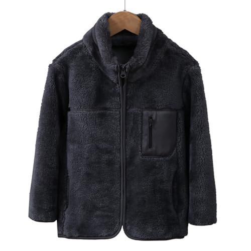 Baby Boys Girls Fleece Jacket Zipper Long Sleeve Stand Collar Thick Coat Winter Windproof Outwear with Pocket2