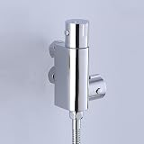 Thermostatic Mixer Bidet Shower Chrome Wall Mounted Bathroom Toilet Bidet Mixer Spray Kit Sprayer Toilet Bidet Shower Head for Pet, Bathroom or Toilet - 4