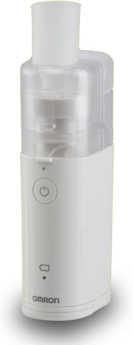 OMRON MicroAIR U100 Nebulizzatore Mesh Portatile, Apparecchio Aerosol Silenzioso da Casa e Viaggio, Trattamento di Patologie Respiratorie come Tosse e Raffreddore + OMRON Alimentatore per AerosolU100