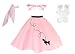 Hip Hop 50s Shop Adult 4 Piece Poodle Skirt Costume Set Light Pink XSmall/Small