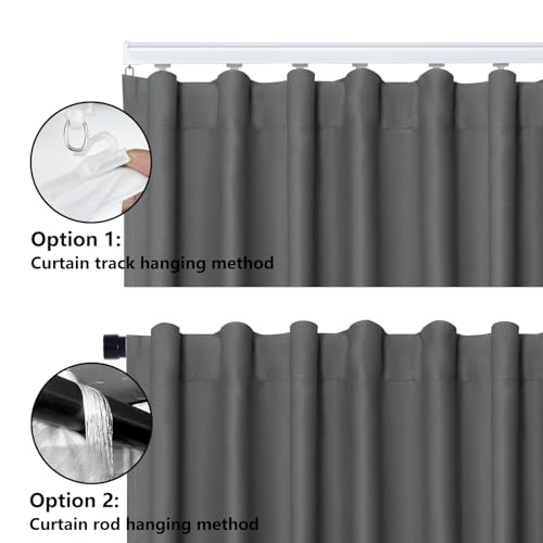 Image of Room Divider Blackout Curtain Total Privacy Thermal Insulated Curtains for Patio Door, Living Room, Bedroom Partition and Shared Office Space, W180 x L96,1 Panel, Dark Grey