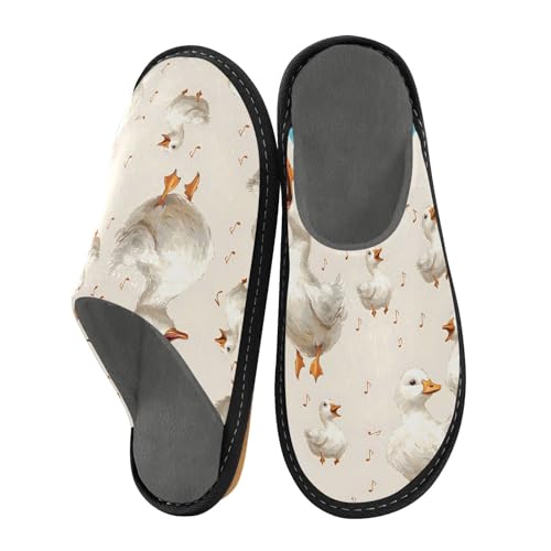 Screaming Geese Fuzzy Slippers Soft Home Bedroom Slippers for Women Men House Shoes2