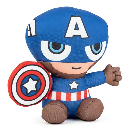 Image of Mirada Marvel Captain America Soft Plush Toy - 22cm | Official Licensed Superhero Stuffed for Kids, Boys & Girls | Super Cuddly Character Toy for Fans | Perfect for Birthday Gifts /Christmas /Diwali