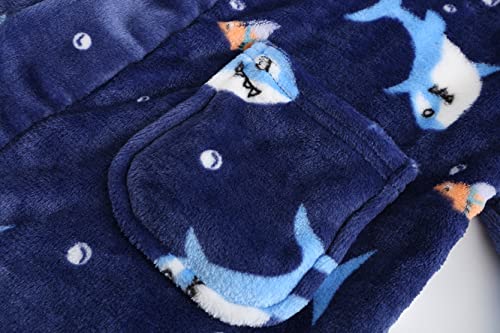 Image of Girls Fleece Hooded Robes Kids Warm Bath Robe for Girls Soft Fuzzy Bathrobe