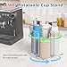 KOTEMON Cup and Lid Holder, 4 Compartment, Square | Rotating Coffee Cup Dispenser Lid Carousel for Restaurant, Buffet, Coffee Station, Bar, Countertop, Clear Acrylic