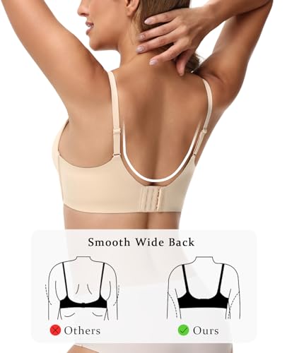 Push Up Bras for Women Padded Add 2 Cups Plunge Low Cut Bombshell Seamless Bra Support3