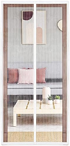 innotree Upgraded Magnetic Screen Door with 36 Magnets Heavy Duty Mesh Curtain, Fits Doors Up to 38"x82", Hands Free Dogs Cats Pet Friendly Door Screen, White