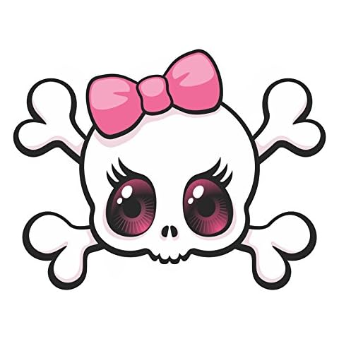 Vinyl Junkie Graphics Pink Bow Skull Sticker/Decal Cover