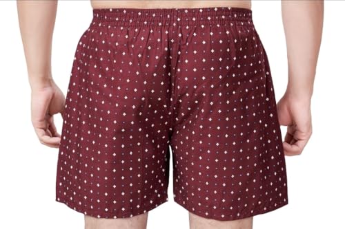 Image of Men's Cotton Printed Regular Fit Boxer Shorts | Soft & Breathable Innerwear | Comfortable Boxers | Lightweight & Stylish Nightwear