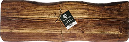 Mountain Woods Brown Hand Crafted Live Edge Acacia Cutting Board/Serving Tray | Cheese Board | Chopping board | Charcuterie board | Butcher Block - 27