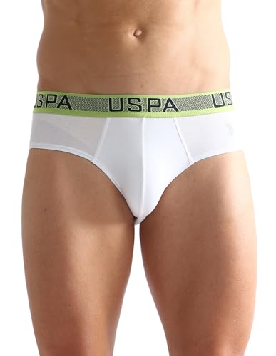Image of U.S. Polo ASSN. Mens OEB04 Solid Cotton Spandex Underwear Briefs - Pack of 1