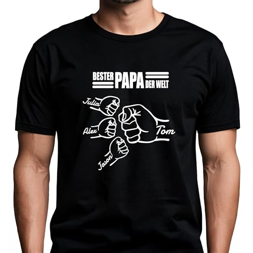 Easycosy Papa Geschenk Personalisiertes T-Shirt mit Namen Text Tshirt Bedrucken Lassen - Personalisierte Geschenke für Männer Vater Dad Opa zu Vatertag Geburtstag Weihnachten