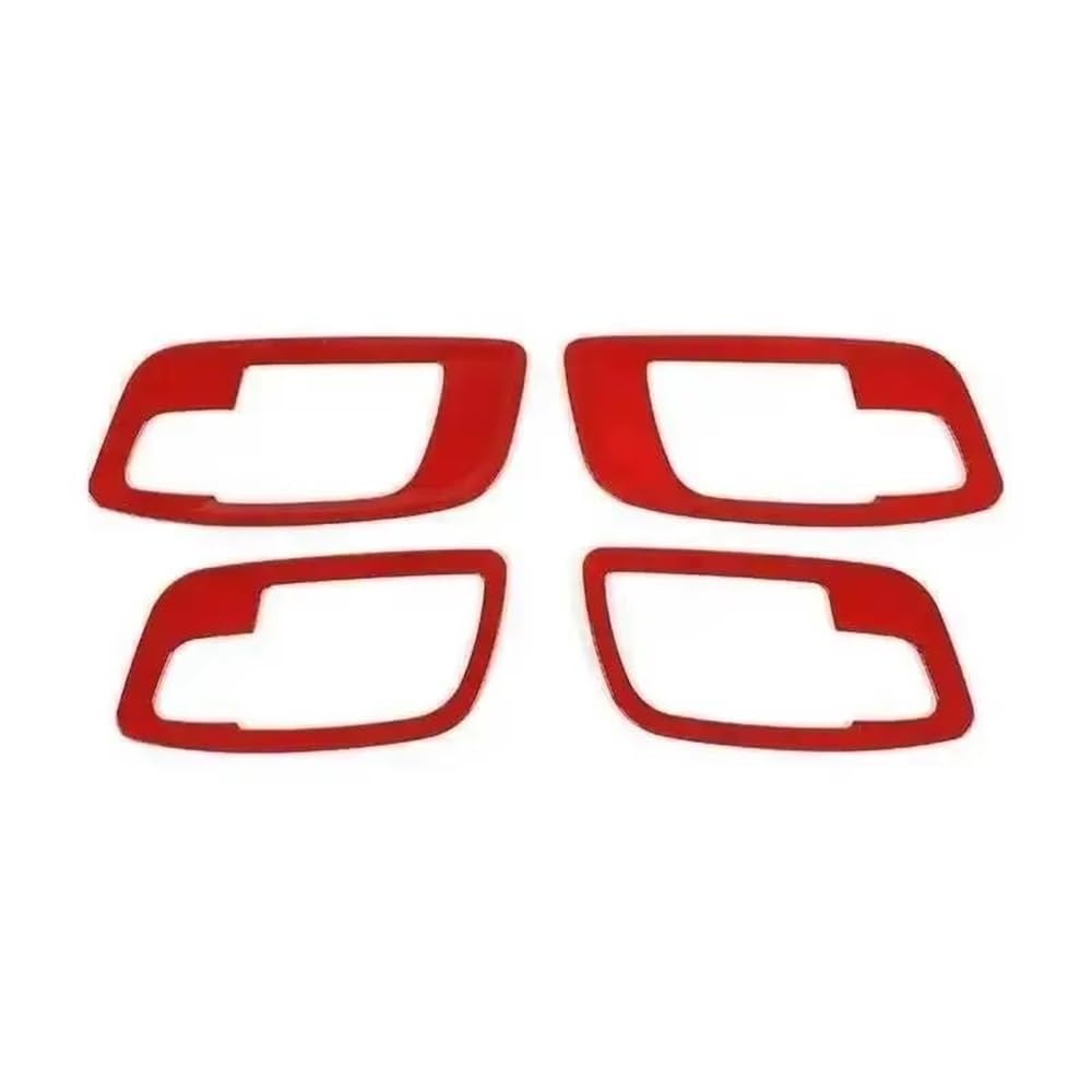 Car Inner Door Handle Bowl Decoration Cover Stickers for for Chrysler 300C 2011-2022 Interior Accessories Interior Trim Decal Decoration Accessories(Red)