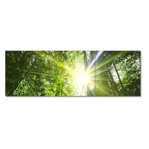 Peinture imprimée sur toile de forêt magique panoramique 90x30 cm