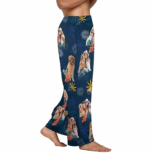 Custom Face Pajama Pants Personalized Mens Sleep Bottoms Funny Photo Printed Pj Casual Pajamas Loose Fit Lounge Pants2