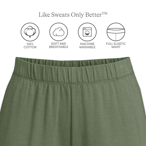 Lands' End Women s Sport Knit Pants Estate Green Tall Large3