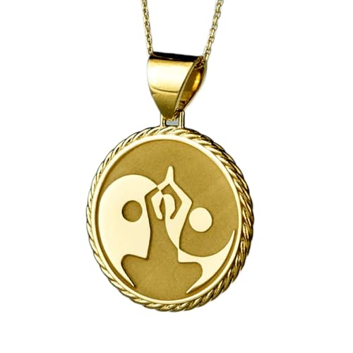 Colgante Yin Yang de yoga en Collar de Plata de Ley 925 para tu meditación diaria en casa