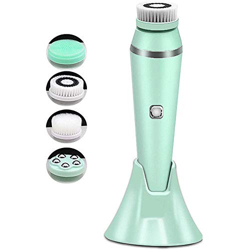 Preisvergleich Produktbild Zhuowei Reinigungsbürste, Wasserdichtes Schönheit Silikon Reinigungsgerät Mitesser Reinigung Peeling Gesichtsmassage Erwachsener Haushaltsprodukte,Grün