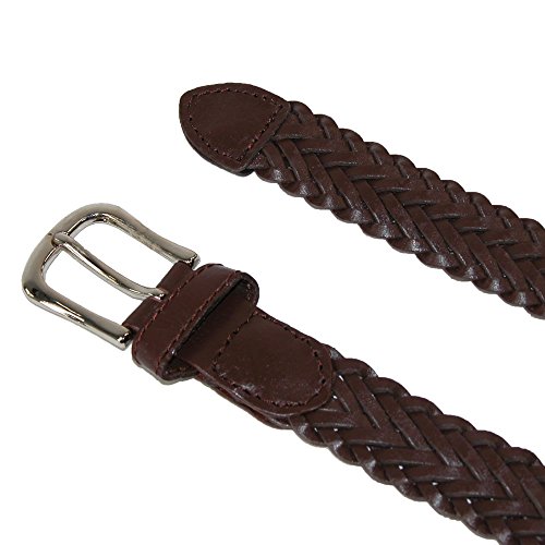CTM Boys' Leather 3/4 Inch Adjustable Braided Dress Belt2