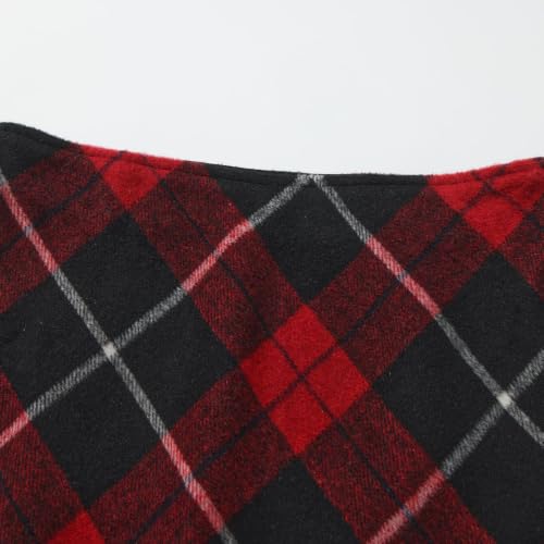 Plaid Skirts for Women Christmas Elastic Waist Wool Bodycon Xmas Dress | Christmas Dress, Above the Knee Length, Short, Mini, Casual, Lounging, Gift, Party, Travel, Fall Clothes for Women — view 4
