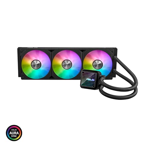 ASUS PRIME LC 360 ARGB – Refroidisseur de liquide pour CPU tout-en-un (Zone de contact avec processeur, tuyaux renforcés, ventilateurs ARGB préinstallés, Aura Sync RGB)