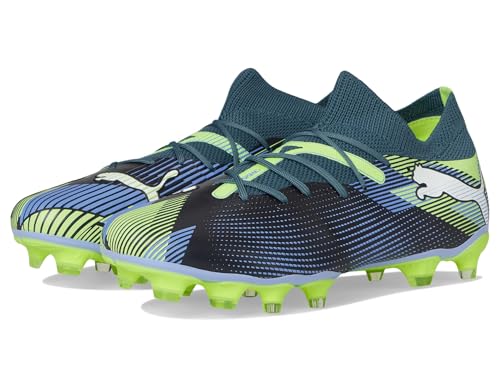 PUMA Women's Future 7 Match Firm, Artificial Ground Soccer Cleats Sneaker, Gray Skies White-Fizzy Apple, 7