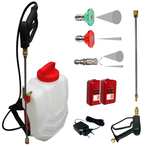 🌧️ Portata fino a 9m: Questo spruzzatore a batteria offre una portata fino a 9 metri, rendendolo perfetto per la pulizia di tetti, facciate e aree difficili da raggiungere nei giardini. Efficienza e comfort sono assicurati in ogni utilizzo.