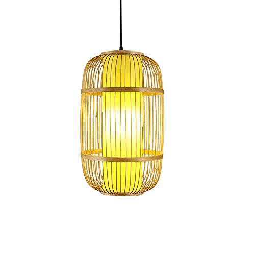 Lustre bambou rétro pour remplacer un plafonnier éblouissant par une lumière douce