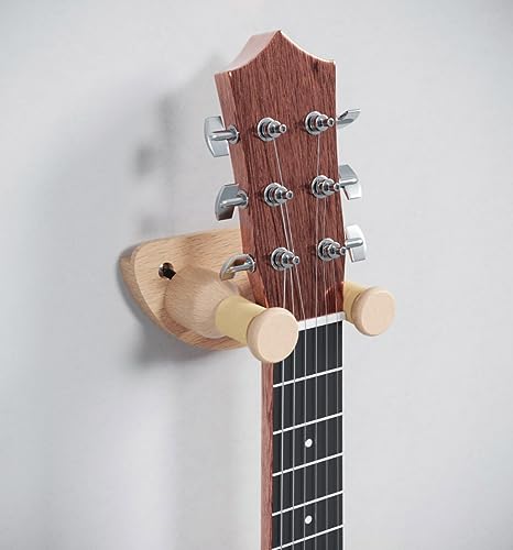 Support pour guitare, basse et violon : fixation murale universelle en bois véritable