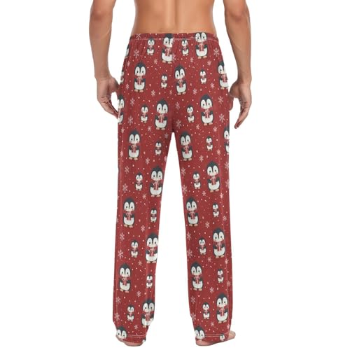 Laprad Men's Pajama Pants Lounge Comfy Pjs Bottoms Christmas Penguin Soft Sleep Pant with Pockets3