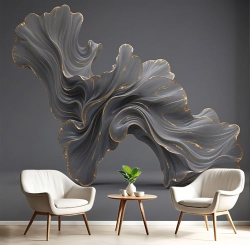 Papier peint panoramique 3D gris anthracite salon poster mural 250x175cm