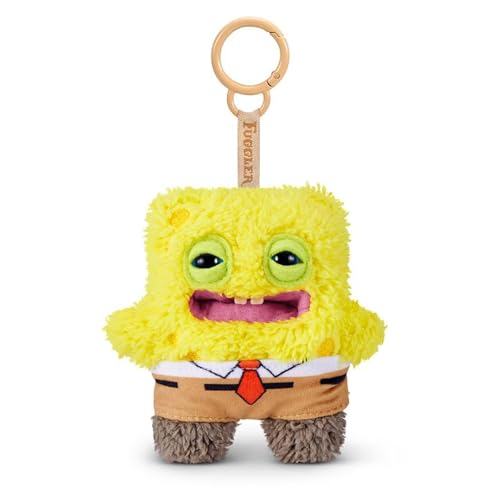 Fuggler SpongeBob 5-Inch Plush Keyring by ZURU Funny Ugly Monster Bag Clip-on Stuffed Animal Multiple Characters Available (Spongebob)