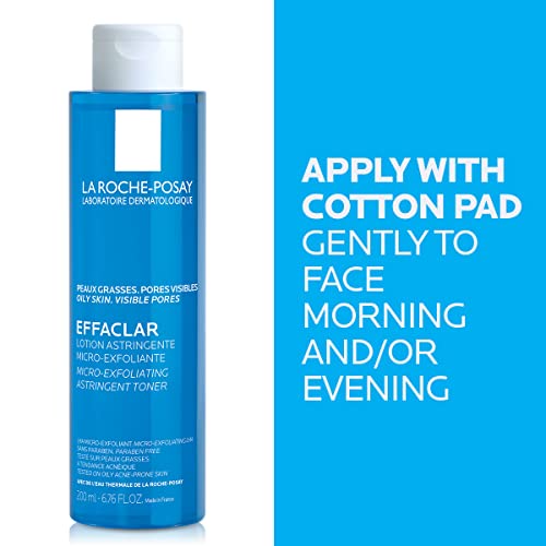 La Roche Posay Effaclar Porenverfeinernde Lotion, Mit Aktivstoff LHA und Salicylsäure, Bei fettiger, unreiner Haut, Mikro-exfolierend und hautberuhigend, 200 ml