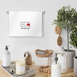 Funny Bathroom Christmas Hand Towels, Christmas Xmas Decor Hand Towels, Funny He Sees You When You’re Decorative Hand Towels for Bathroom, Funny Christmas Xmas Bathroom Decor(16x24 Inch) Funny Bathroom Christmas Hand Towels Christmas Xmas Decor Hand Towels Funny He Sees You When Youre Decorative Hand Towels for Bathroom Funny Christmas Xmas Bathroom Decor16x24 Inch