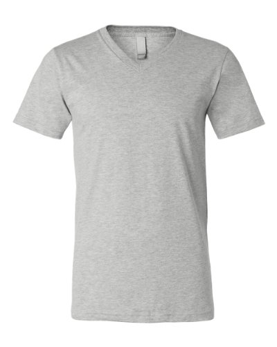Bella + Canvas Unisex Jersey Short-Sleeve V-Neck T-Shirt, S, ATHLETIC HEATHER