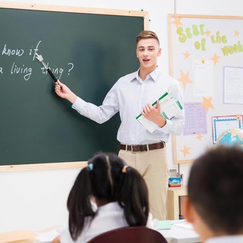 2 Stück Teleskop Lehrer Zeiger, Zeigestab Ausziehbar, Finger Zeigestock, Verlängerbarer Handzeiger, Versenkbare Klassenzimmer für Klassenzimmer Persönliche Interaktion, Schwarz