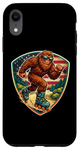 Sasquatch Rollerblading�r�b�O�t�b�g�V���J���[���[�u���[�h�A�����J�� �X�}�z�P�[�X iPhone XR �p