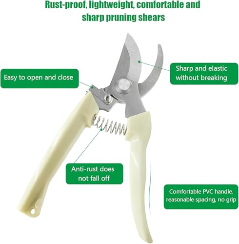 Image of DeoDap Hand Pruner Cutter For Plants - Heavy Duty Steel Blade Garden Pruning Shears - Sharp Plant Trimming Tool for Branch Cutting Grass Shrub Hedge Maintenance Ergonomic Grip Durable Use (Pack of 1)