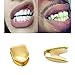 Comidox 3Pcs Gold Plated Hip Hop Single Teeth Grillz Caps Top Bottom Dental Grill