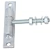 Produktbild Torangel einstellbar Torscharnier Hängscharniere Gewinde M12 L100 mm Pulverbeschichtet mit Anschraubblech Silber