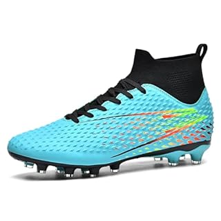 GODLARK Mens Soccer Cleats Womens Indoor Soccer Shoes Wide Baseball Turf Shoes Adult Youth Rugby Shoes Big Boys Small Spikes AG TF Football Boots (777 Yue AG_46)
