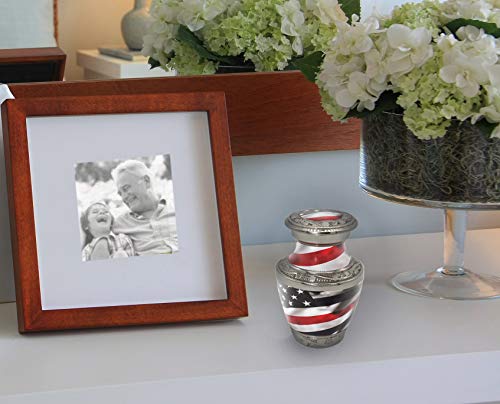 Image of Red Line Flag Cremation Urns for Human Ashes Adult Man & Urns for Ashes