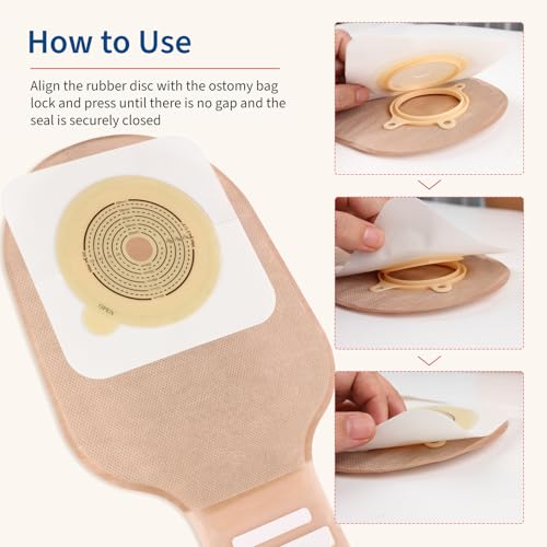 30 PCS Ostomy Supplies Colostomy Bags 2 Piece Ostomy Bag Two Piece Ostomy Drain Pouches for Ileostomy & Stoma Care, Trim-to-Fit 15-60 mm (20 x Bags+10 x Skin Barriers) - Thumbnail 5