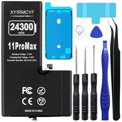 XYIRMCYF 24300mAh Super Capacity Battery Compatible with iPhone 11 Pro Max 0 Cycle Li-Polymer Replacement Battery for iPhone 11 Pro Max with Professional Repair Tool Kit