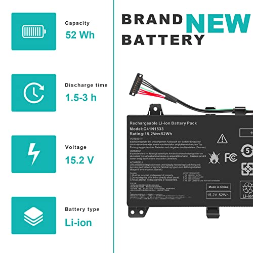 3450mAh 15.2V 52Wh C41N1533 Laptop Battery Compatible with Asus Q524U Q524UQ Q504UQ Q504UX Q524UQK Q524UQ-BBI7T14 Q524UQ-BHI7T15 ZenBook Flip UX560UQ UX560UX UX560UXK UX560UQK 4ICP3/63/120 by Fancy Buying - Used condition - Image 2